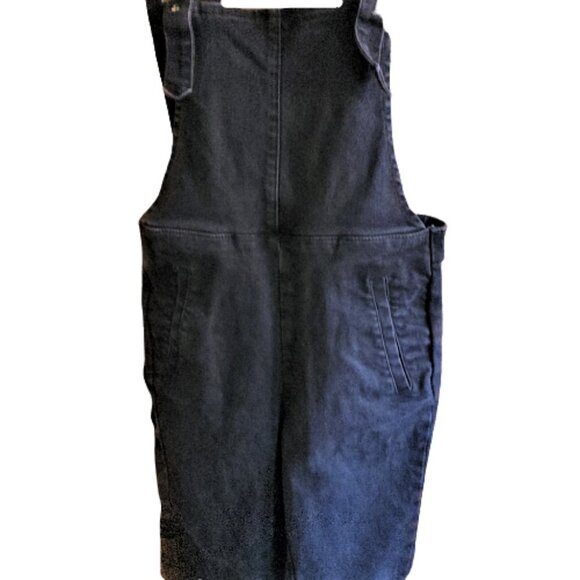 American Retro Stretch Capri Black Denim Jumpsuit Utility suit Overalls S - Picture 14 of 15